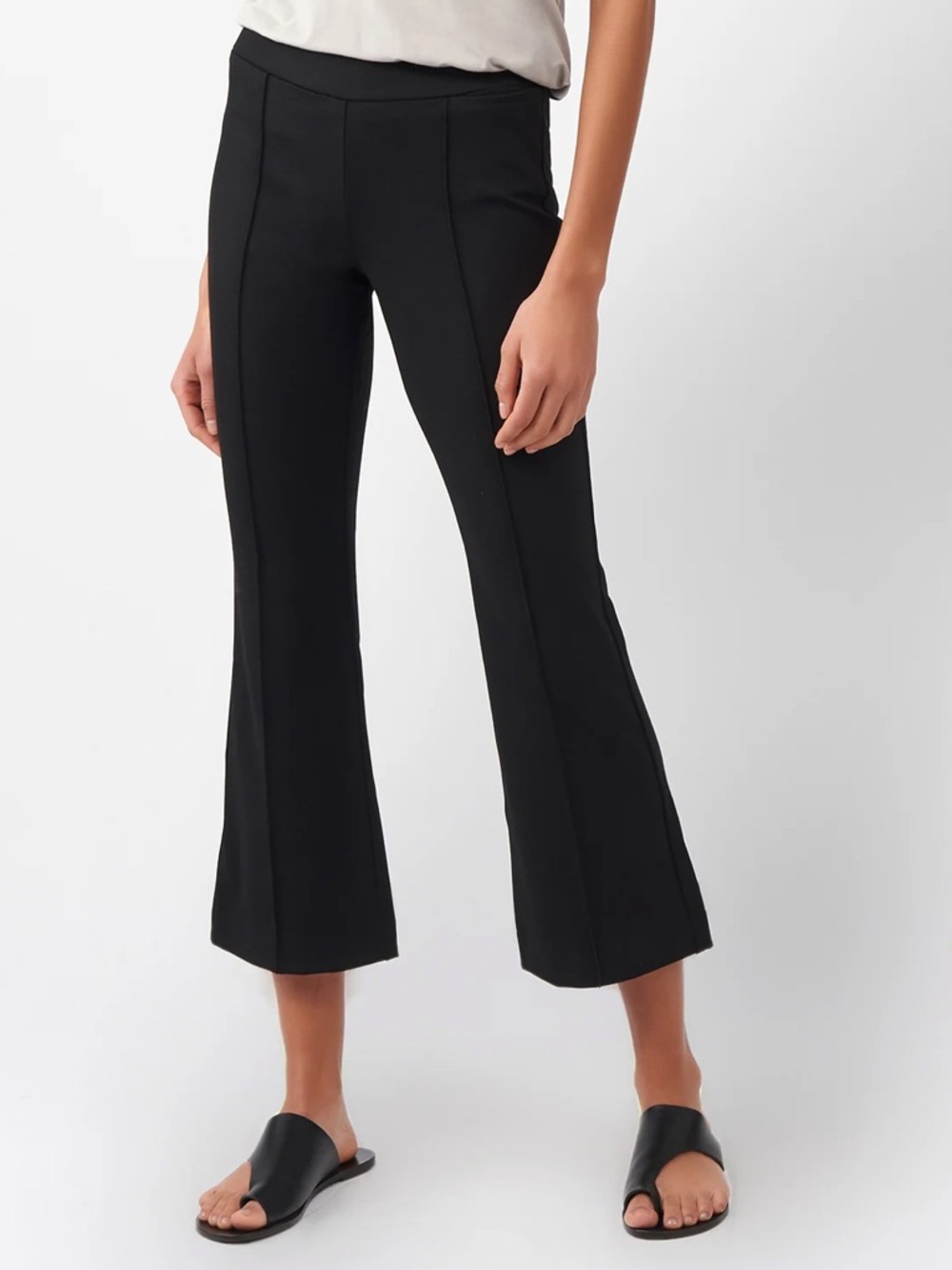 Kal Rieman Pintuck Women's Black Cropped Flare Pants XS
